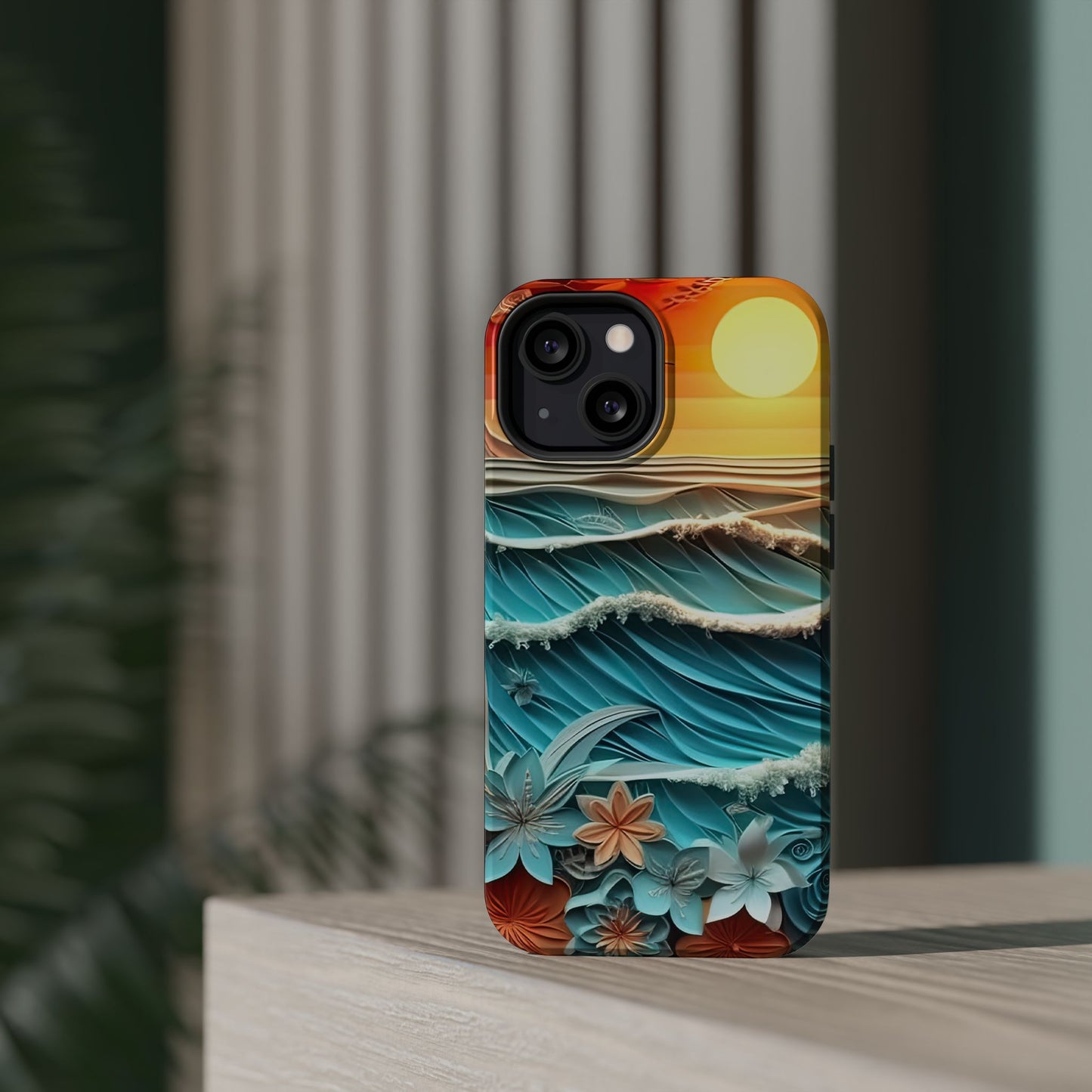 Tropical Sunset Paper Art Ocean – iPhone Series Case