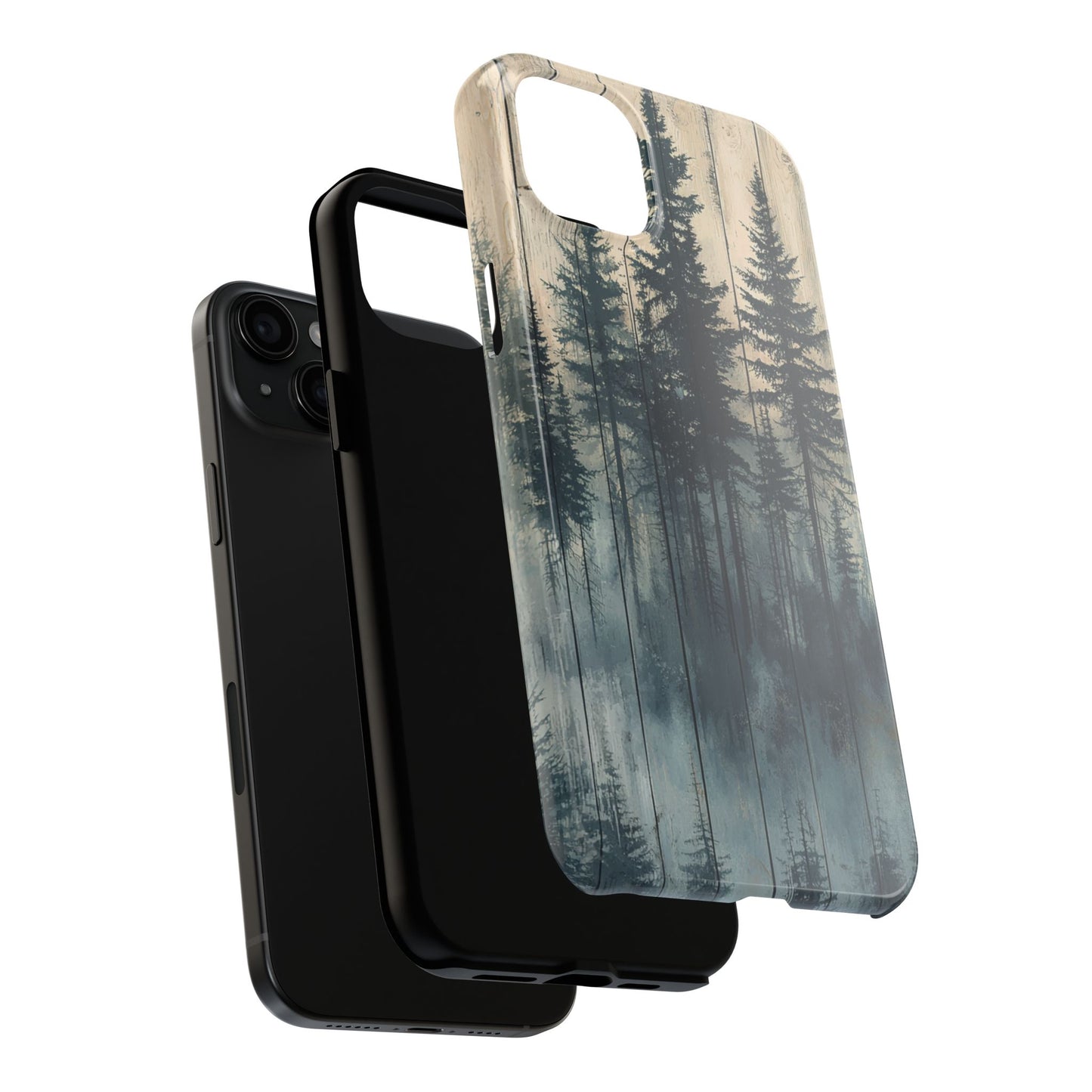 Misty Forest iPhone Case - Rustic Nature-Inspired Protective Cover