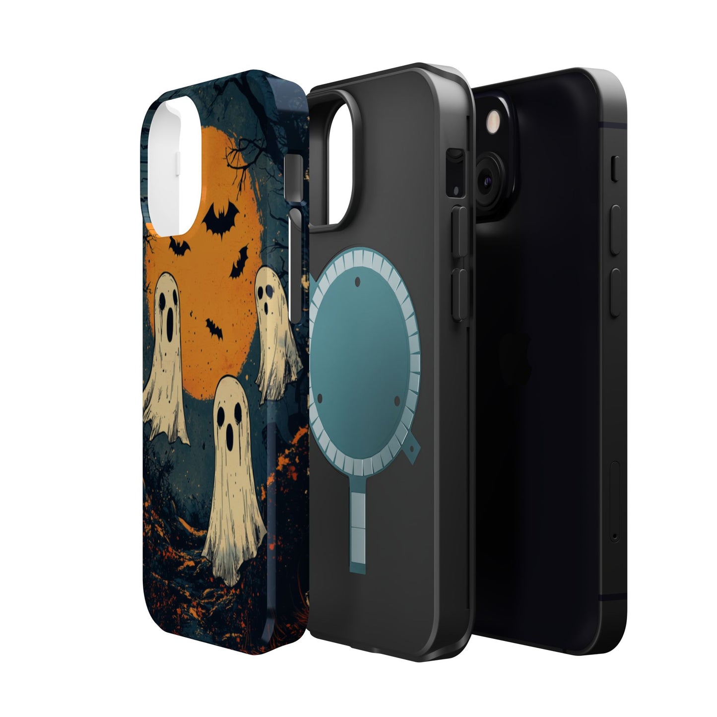 Haunted Ghosts & Full Moon MagSafe iPhone Case – Spooky Halloween Design