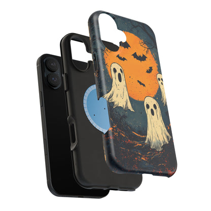 Haunted Ghosts & Full Moon MagSafe iPhone Case – Spooky Halloween Design