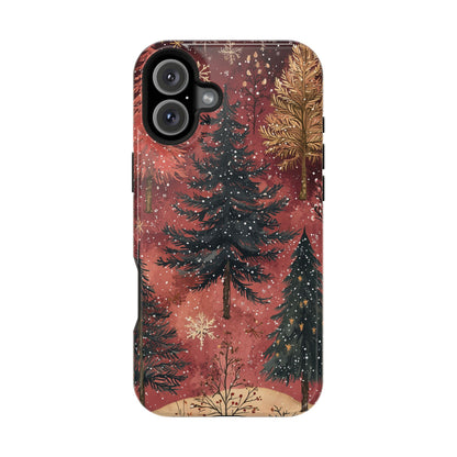 Rustic Red Winter Forest - MagSafe iPhone Series Case