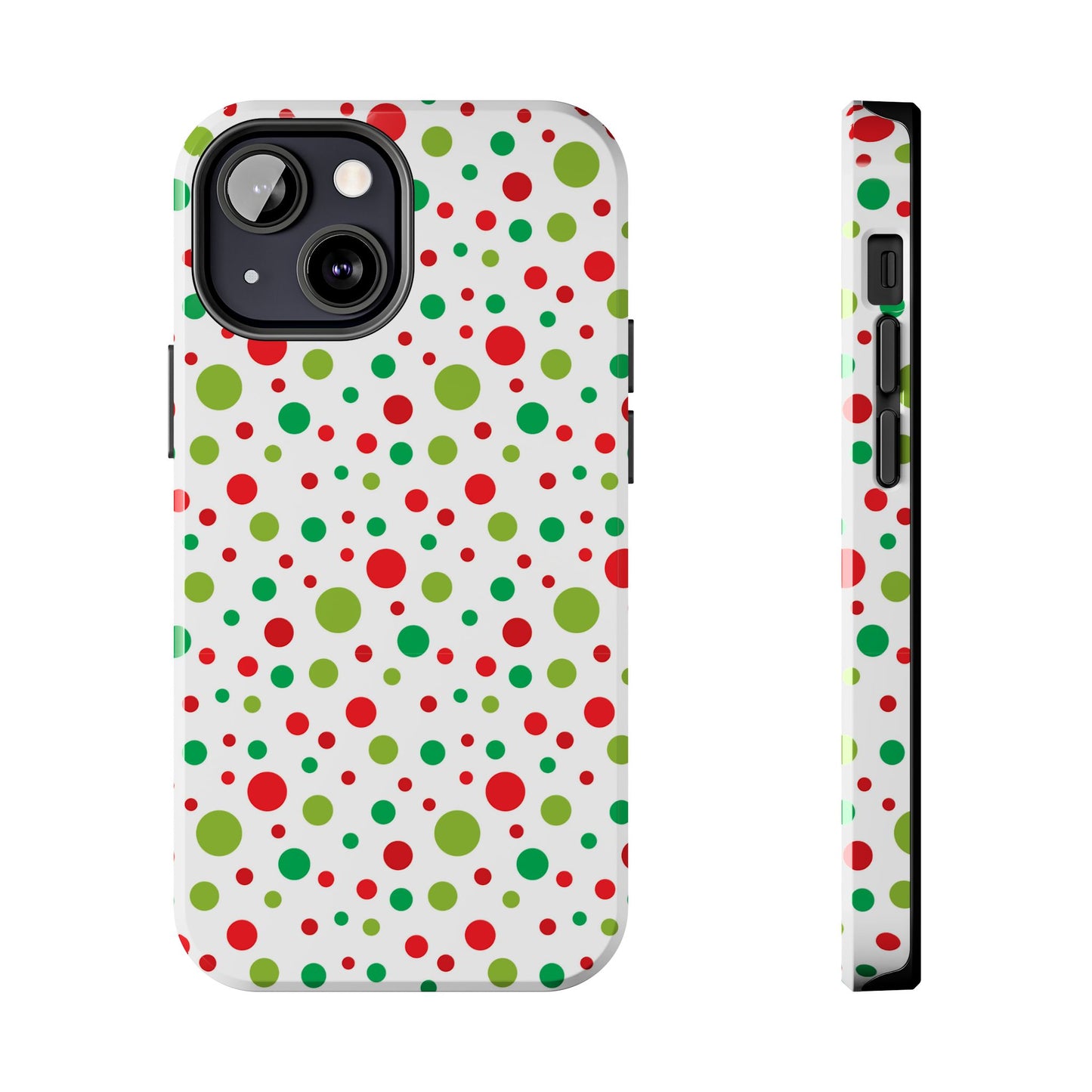 Red & Green Christmas Polka Dots – iPhone Case