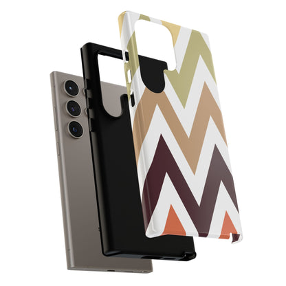 Earthy Chevron Samsung Galaxy Case – Boho-Inspired Design with Dual-Layer Protection