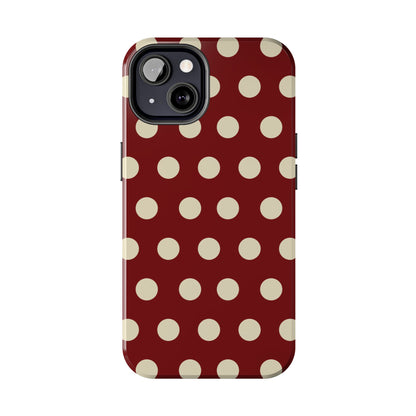 Classic Red & Cream Polka Dots - iPhone Case