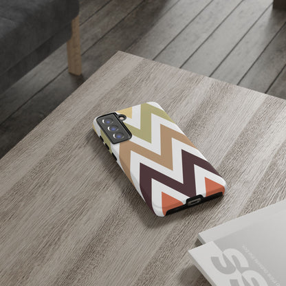 Earthy Chevron Samsung Galaxy Case – Boho-Inspired Design with Dual-Layer Protection