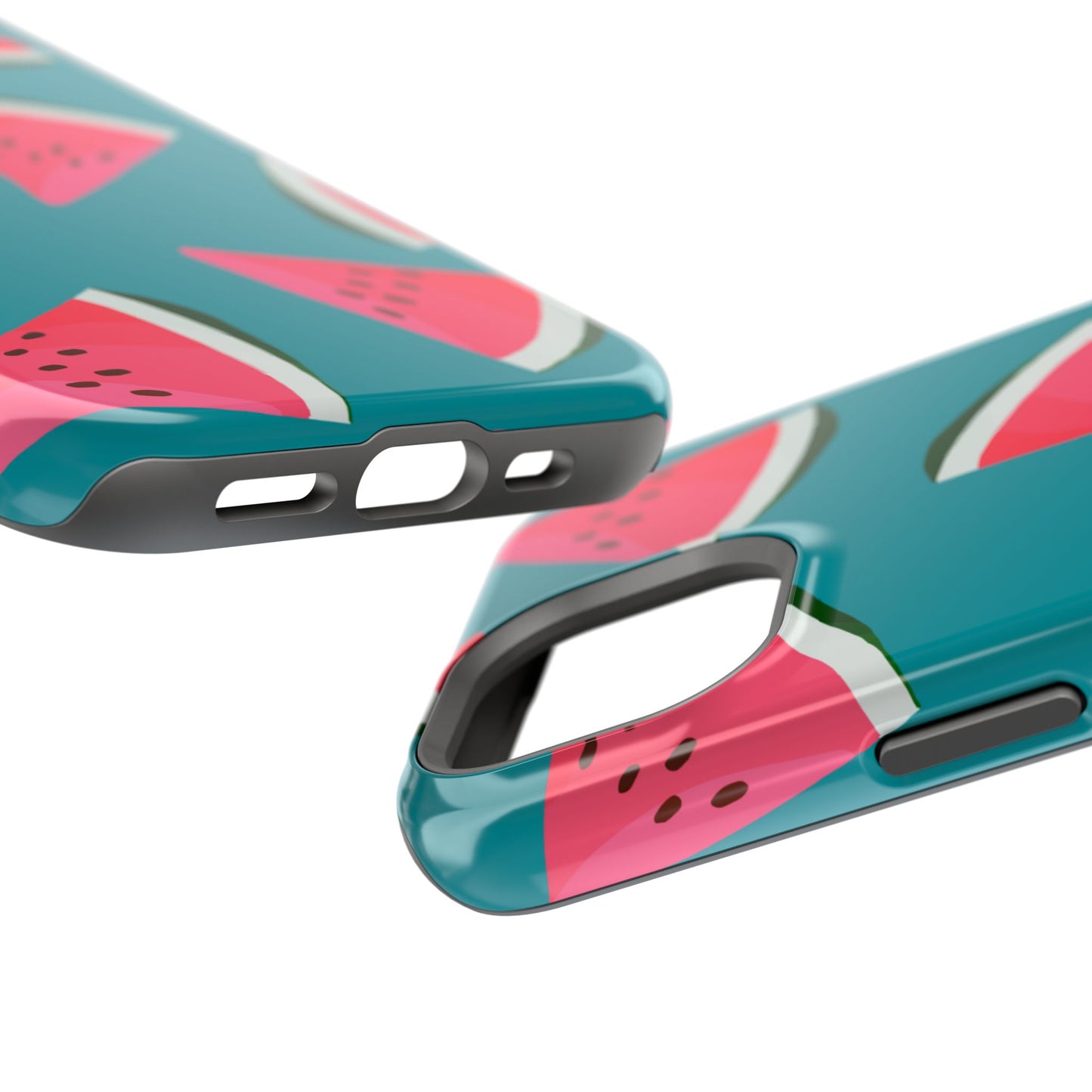 Watermelon Bliss MagSafe iPhone Case – Vibrant Summer Fruit Design on Teal Background