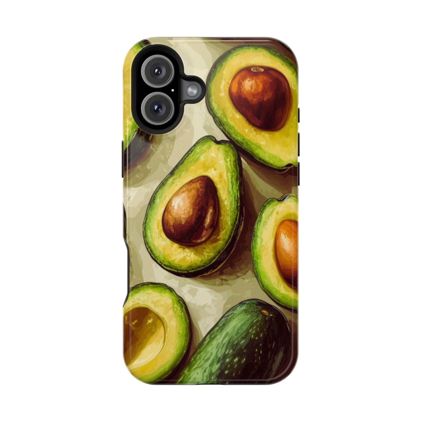 Realistic Avocado MagSafe iPhone Case – Detailed Green Fruit Design, Shockproof Protection