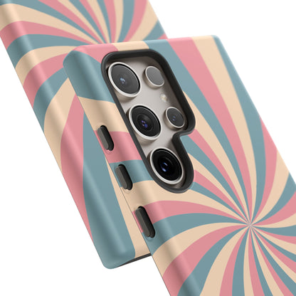 Vintage Pastel Swirl  Samsung Galaxy Case – Dual-Layer Protection with 70s-Inspired Design