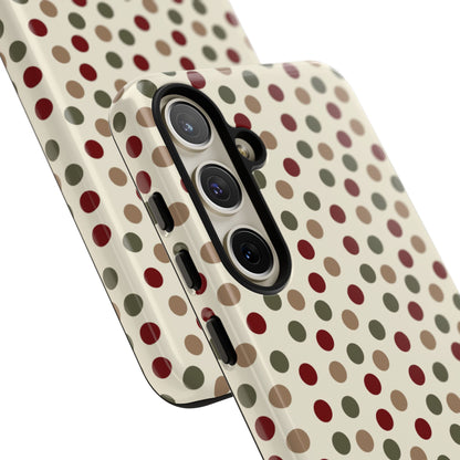 Festive Red & Green Polka Dots on Cream – Samsung Galaxy Case