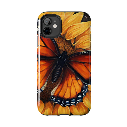 Monarch Butterfly & Sunflower Art – iPhone Case