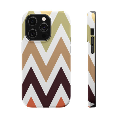 Earthy Chevron MagSafe iPhone Case – Boho-Inspired Design with Dual-Layer Protection