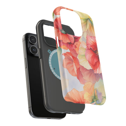 Gumamela Blush Pink Watercolor Floral – MagSafe Compatible iPhone Case