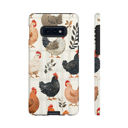 Samsung Galaxy Case: Vintage Chicken & Leaves – Farmhouse Style Case