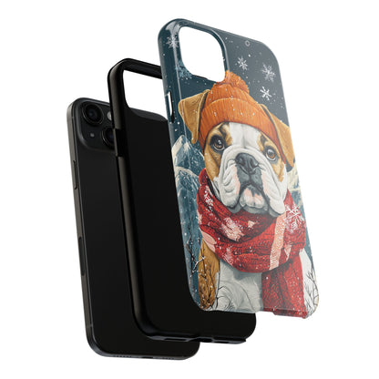 Cozy French Bulldog iPhone Case – Rustic Fireplace Protective Cover