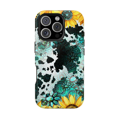 Boho Turquoise Sunflower Lace - MagSafe iPhone Series Case