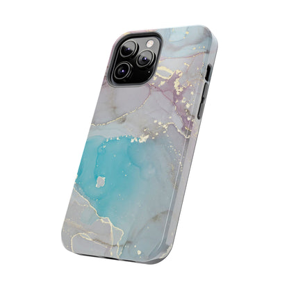 Sky Blue & Purple Marble Wave – iPhone Case with Fluid Swirl Pattern