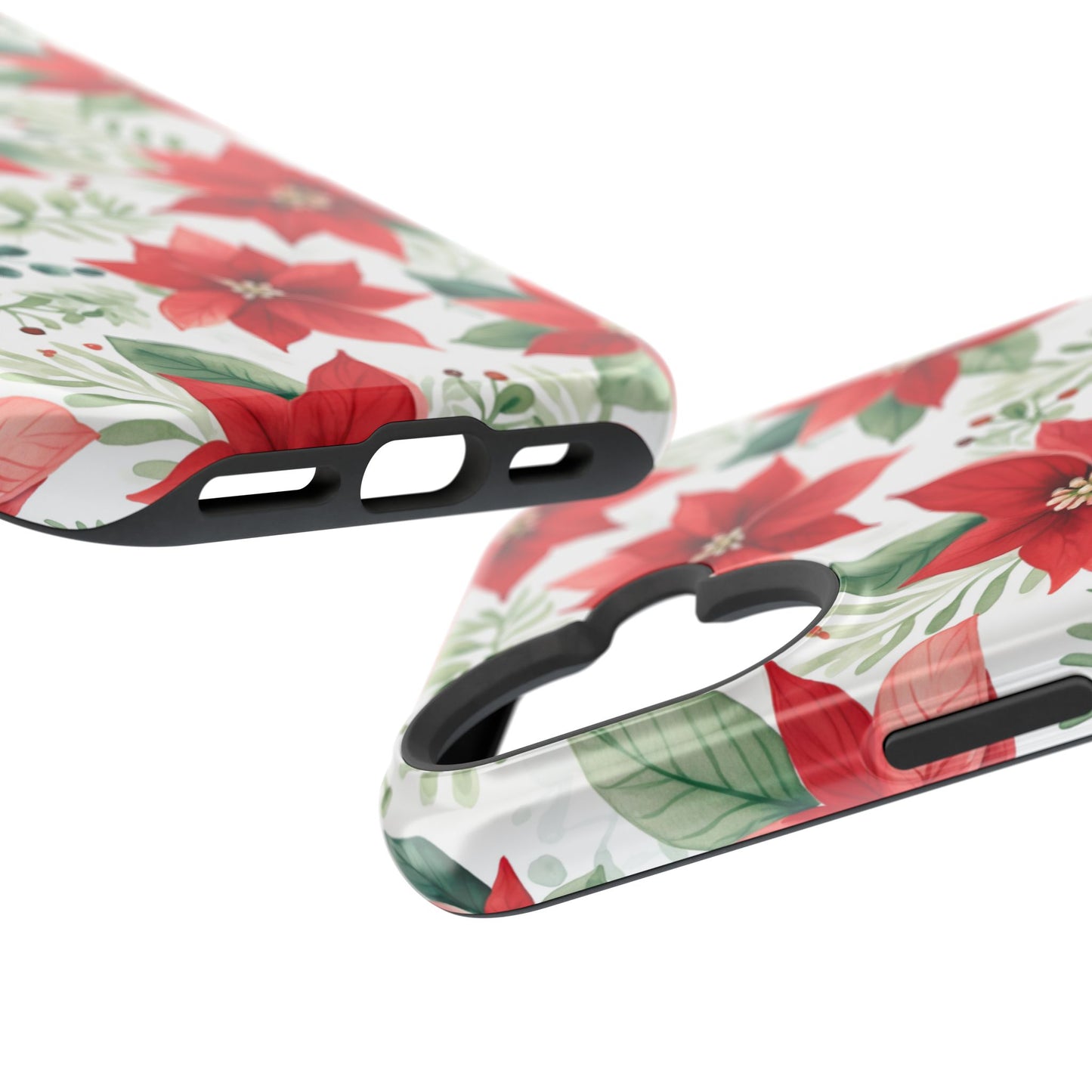 Festive Poinsettia Holiday Pattern – MagSafe iPhone Series Case