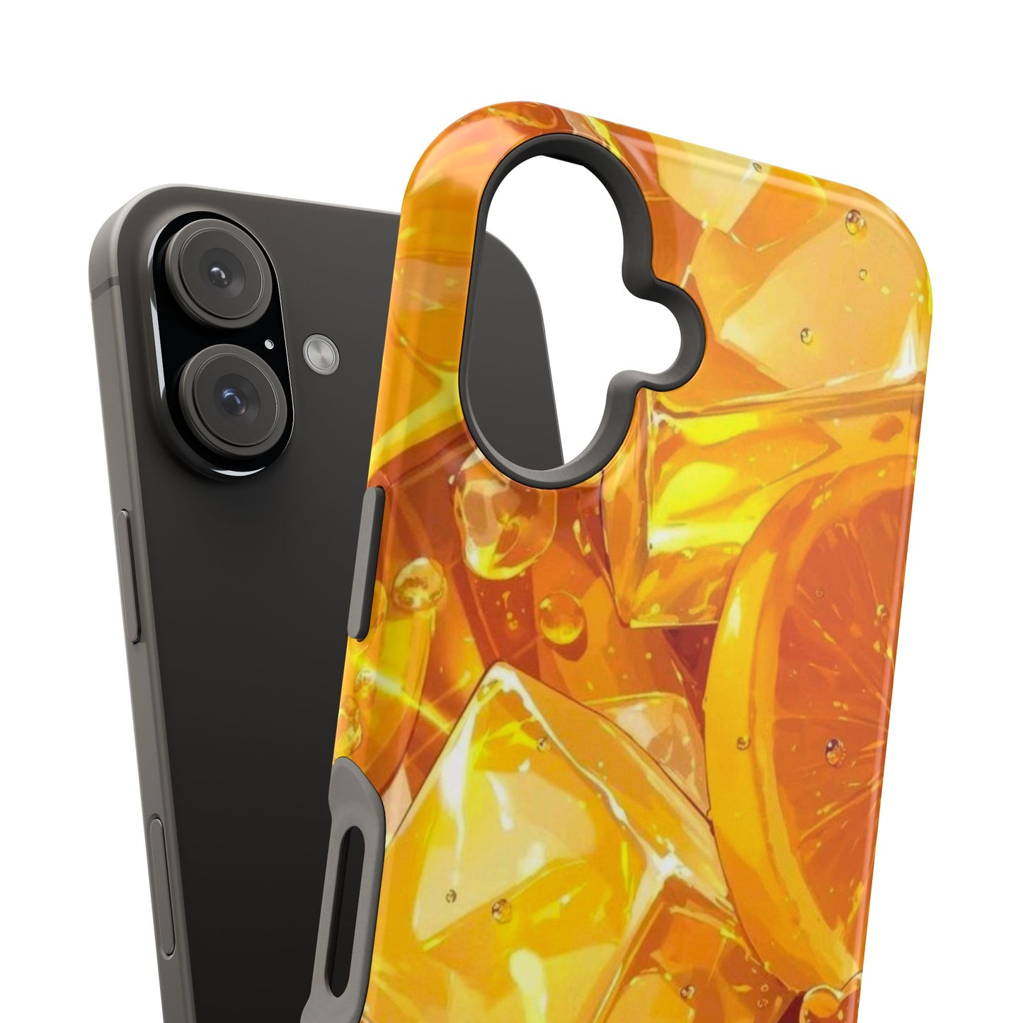 Citrus Splash MagSafe iPhone Case – Bright Orange Slices & Ice, Dual-Layer Protection