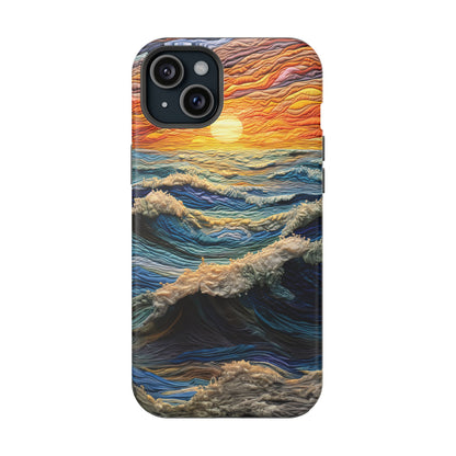 Ocean Sunset Tapestry Waves – MagSafe iPhone Series Case