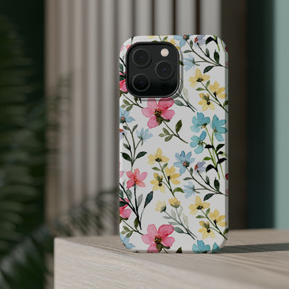 Watercolor Floral Bliss – MagSafe Case with Pastel Flower Design