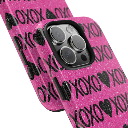 XOXO Glitter Hearts iPhone Case