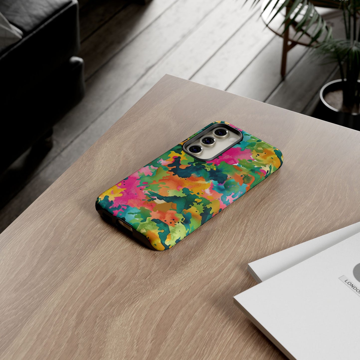 Vibrant Watercolor Splash Samsung Galaxy Case – Multicolor Abstract Artistic Design