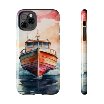 Sunset Sail Watercolor Boat – iPhone Series Case