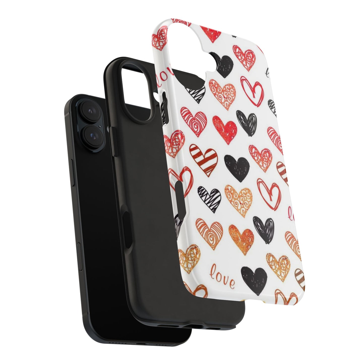 iPhone Case: Hand-Drawn Hearts & Love