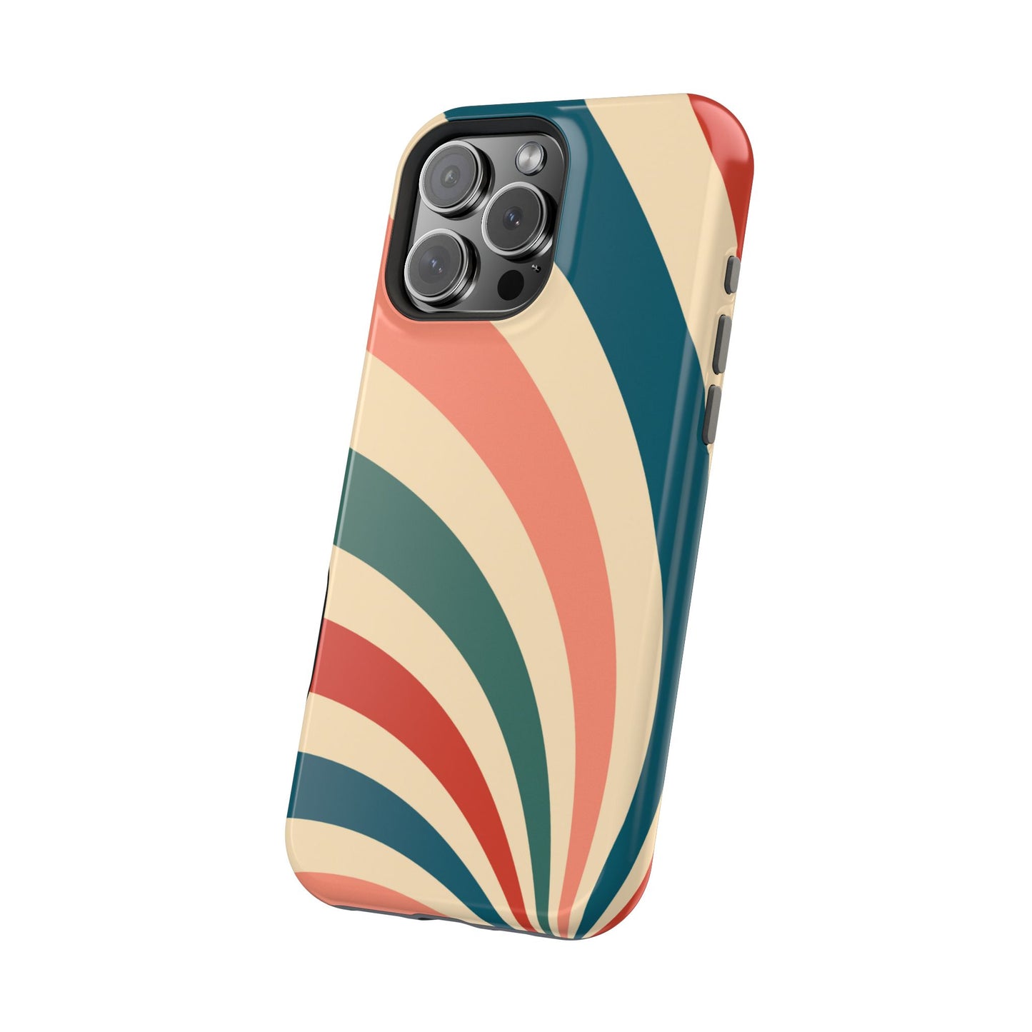 Retro Sunburst Swirl MagSafe iPhone Case – Dual-Layer Protection with Bold 70s Vibes