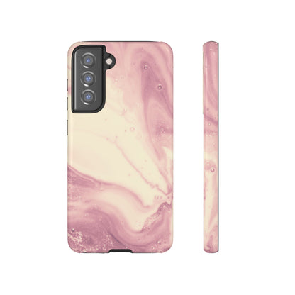 Blush Marble Glow – Samsung Galaxy Case with Rose Gold Swirl Design