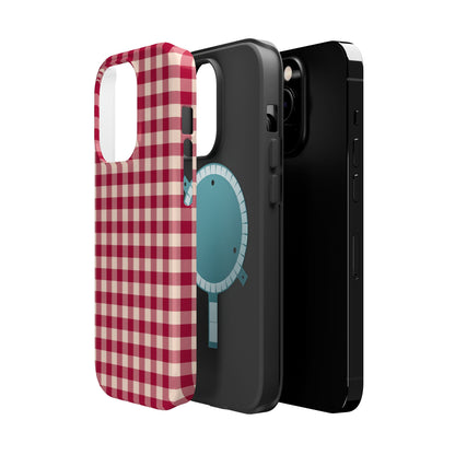 Vintage Red Gingham Check – MagSafe iPhone Case