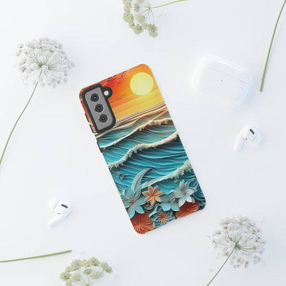 Tropical Sunset Paper Art Ocean – Samsung Galaxy Series Case