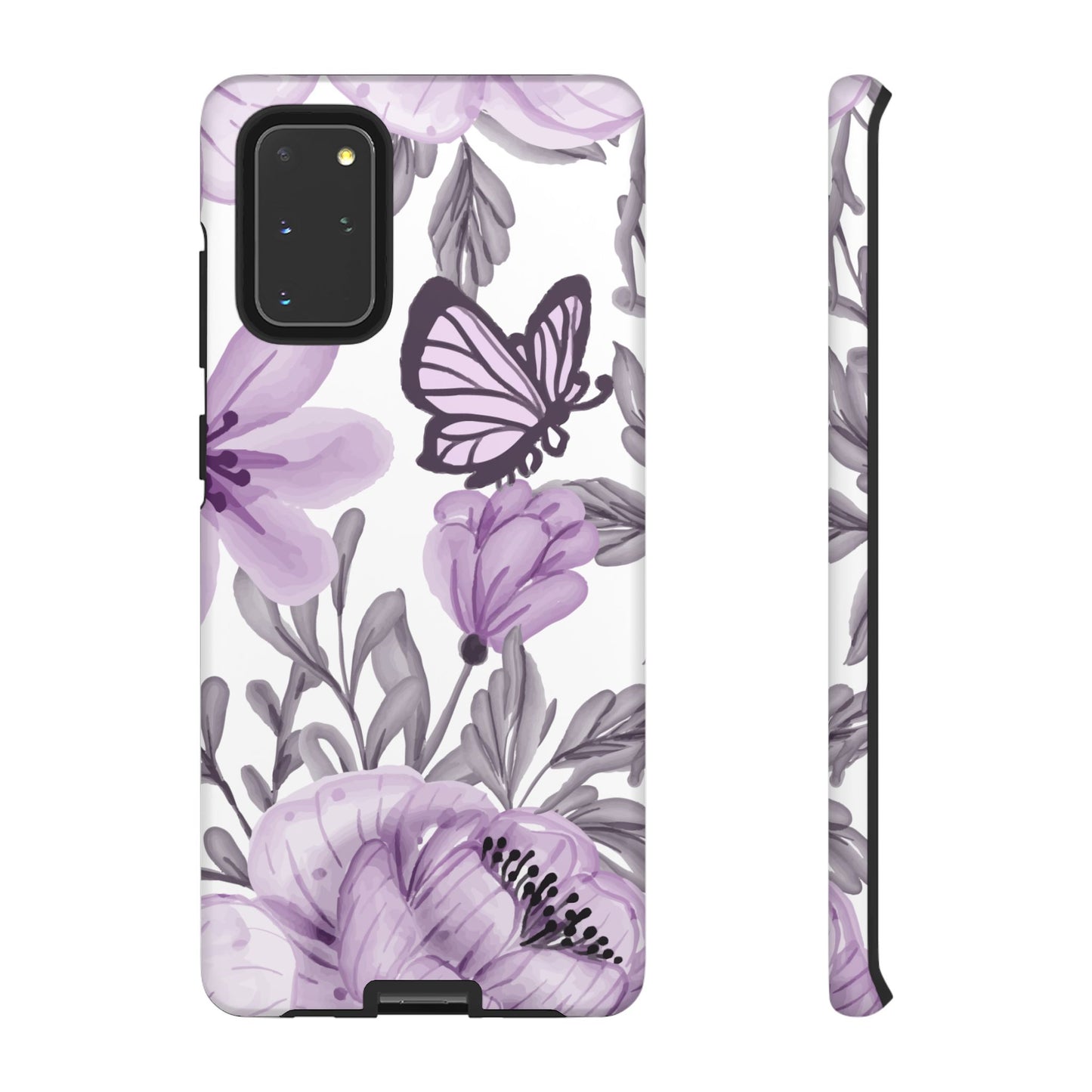 Lavender Bloom Butterfly Samsung Galaxy Case – Delicate Floral Design with Watercolor Details