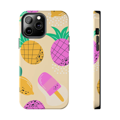 Tropical Pop iPhone Case – Fun Pineapple & Lemon Design with Vibrant Summery Colors