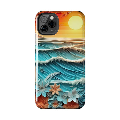 Tropical Sunset Paper Art Ocean – iPhone Series Case