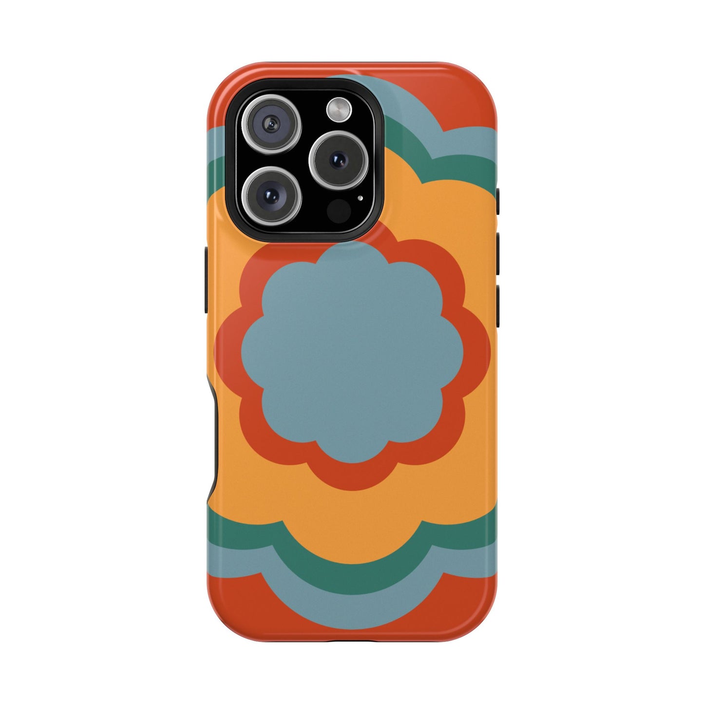 Retro Flower Power MagSafe iPhone Case – Bold 70s-Inspired Design with Dual-Layer Protection