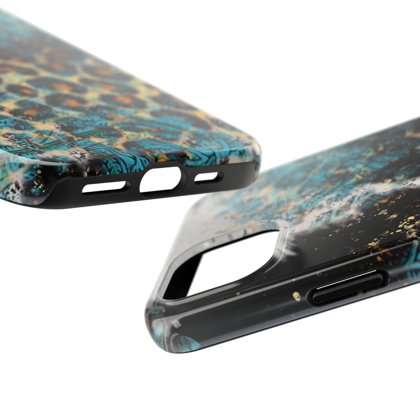 Turquoise Paisley Cowhide Leopard - iPhone Series Case