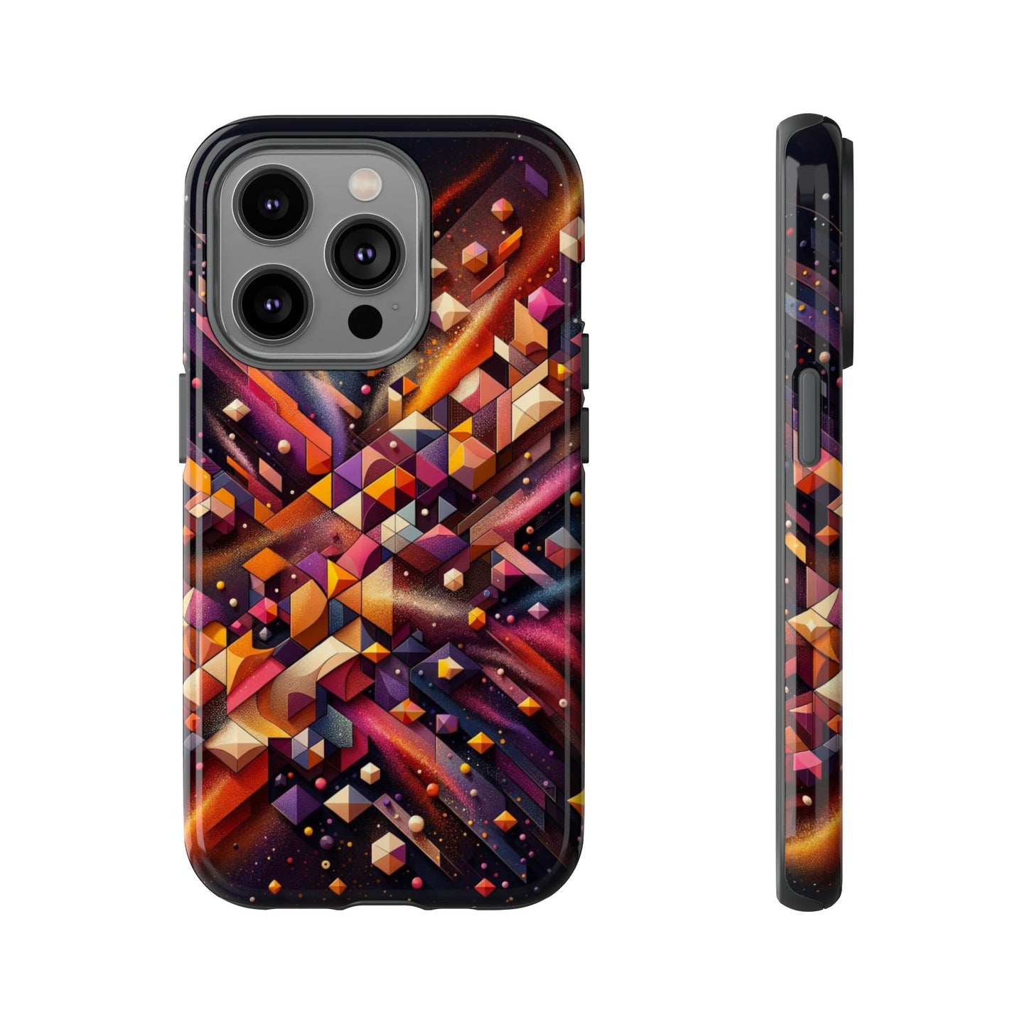 Vibrant Geometric Case | Futuristic Cosmic Art