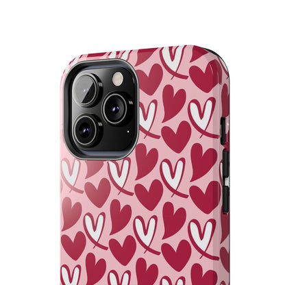 Hand-Drawn Hearts iPhone Case