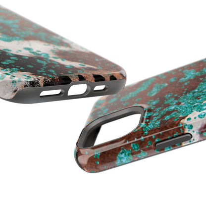 Teal Glitter Cowhide - MagSafe iPhone Series Case