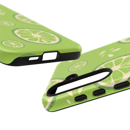 Zesty Lime Splash Tough Samsung Galaxy Case – Fresh Citrus Design, Dual - Layer Protection - BOGO Cases