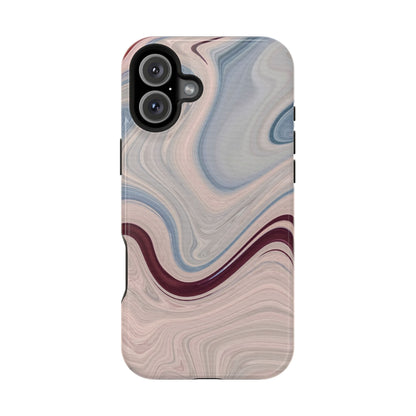 Marble Swirl Elegance – MagSafe Case with Abstract Blue & Pink Marble Art