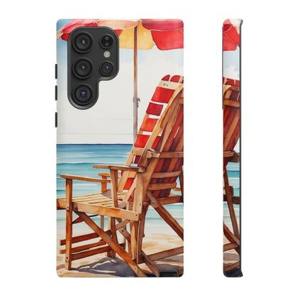 Beach Bliss Samsung Galaxy Case – Relaxing Seaside Chair and Umbrella Design