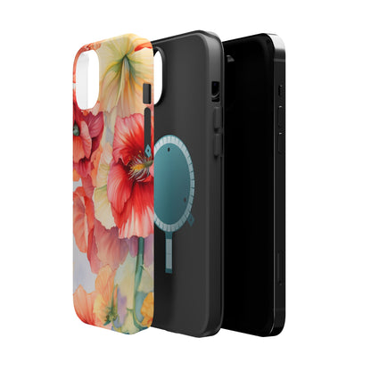 Gumamela Blush Pink Watercolor Floral – MagSafe Compatible iPhone Case