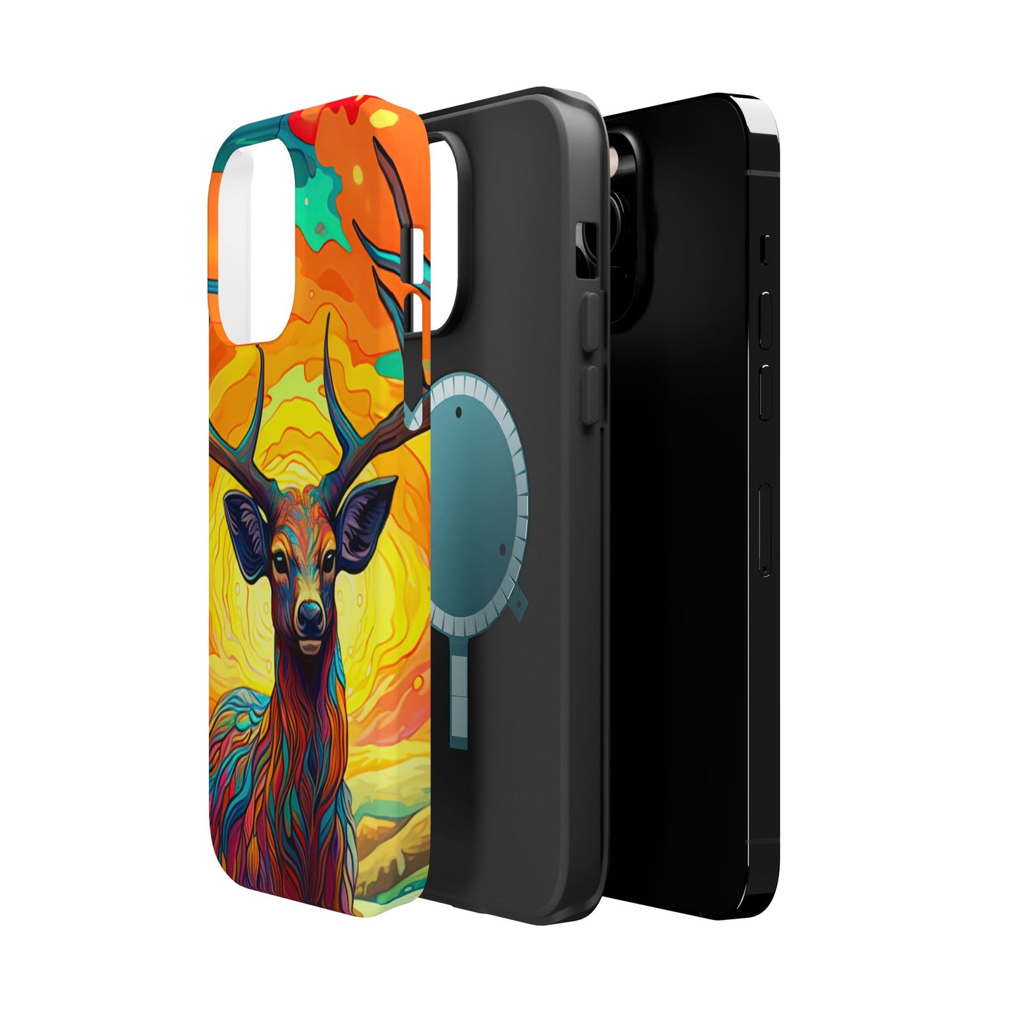 Vibrant Stag in Bloom – MagSafe iPhone Case