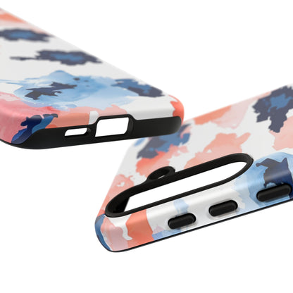 Abstract Coral & Navy Watercolor Design – Samsung Galaxy Case