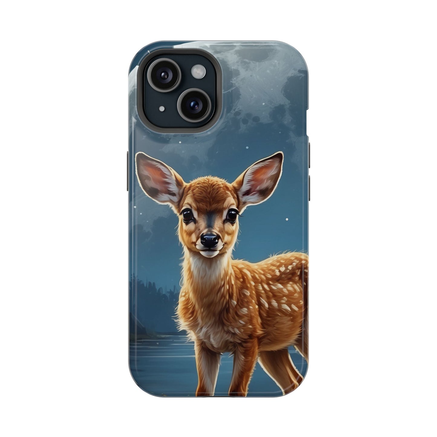 MagSafe-Compatible iPhone Case – Enchanted Fawn Under the Moonlit Sky