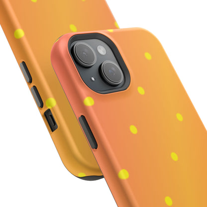 Sunset Gradient Polka Dots MagSafe iPhone Case – Shockproof, Matte Finish, Dual-Layer Protection