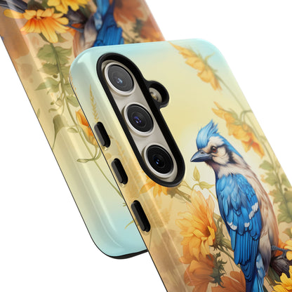 Blue Jay & Sunflowers Phone Case - Perfect Gift for Bird Lovers!