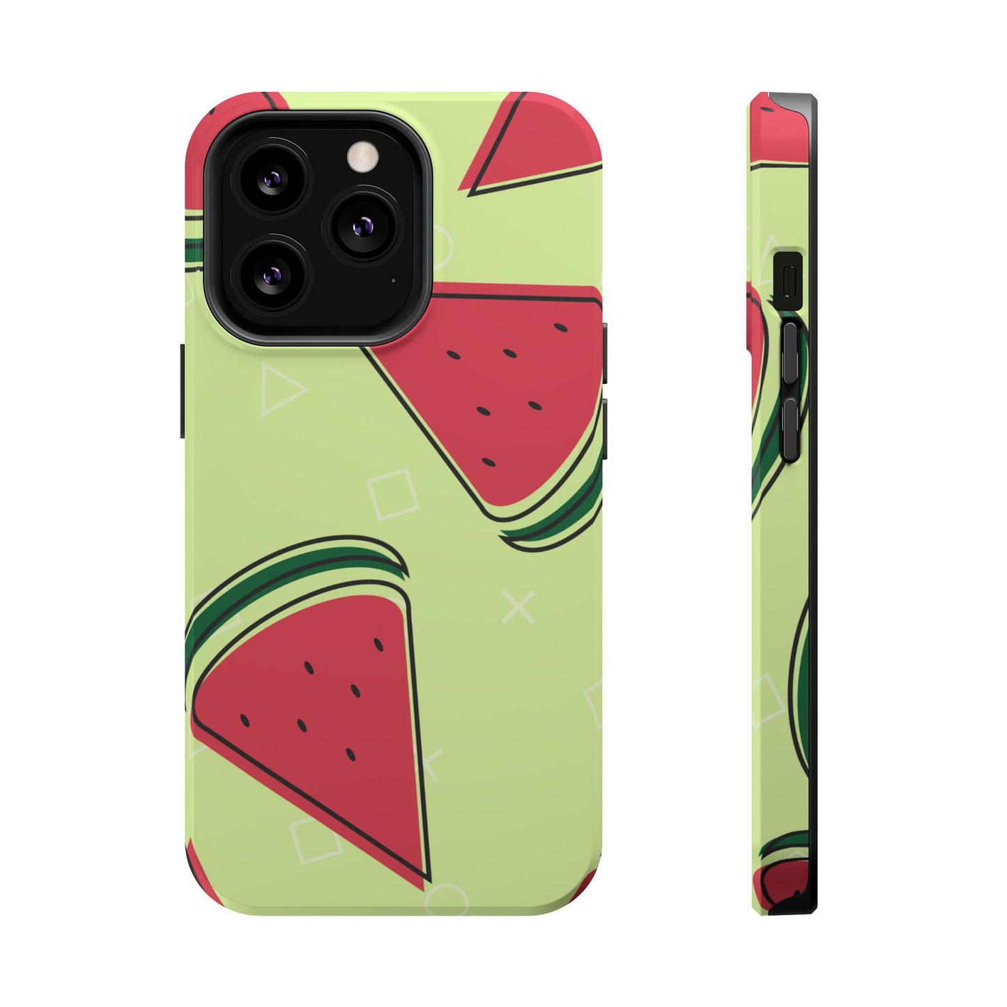 Watermelon Slice MagSafe iPhone Case – Fresh & Fun Design with Retro Geometric Pattern